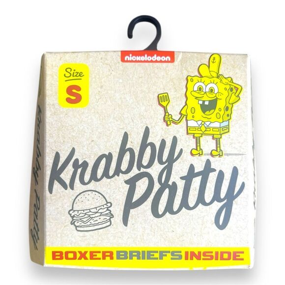 Crazy Boxer Briefs with Gift Box Nickelodeon Krabby Patty  SpongeBob Mens Size S - Picture 1 of 7